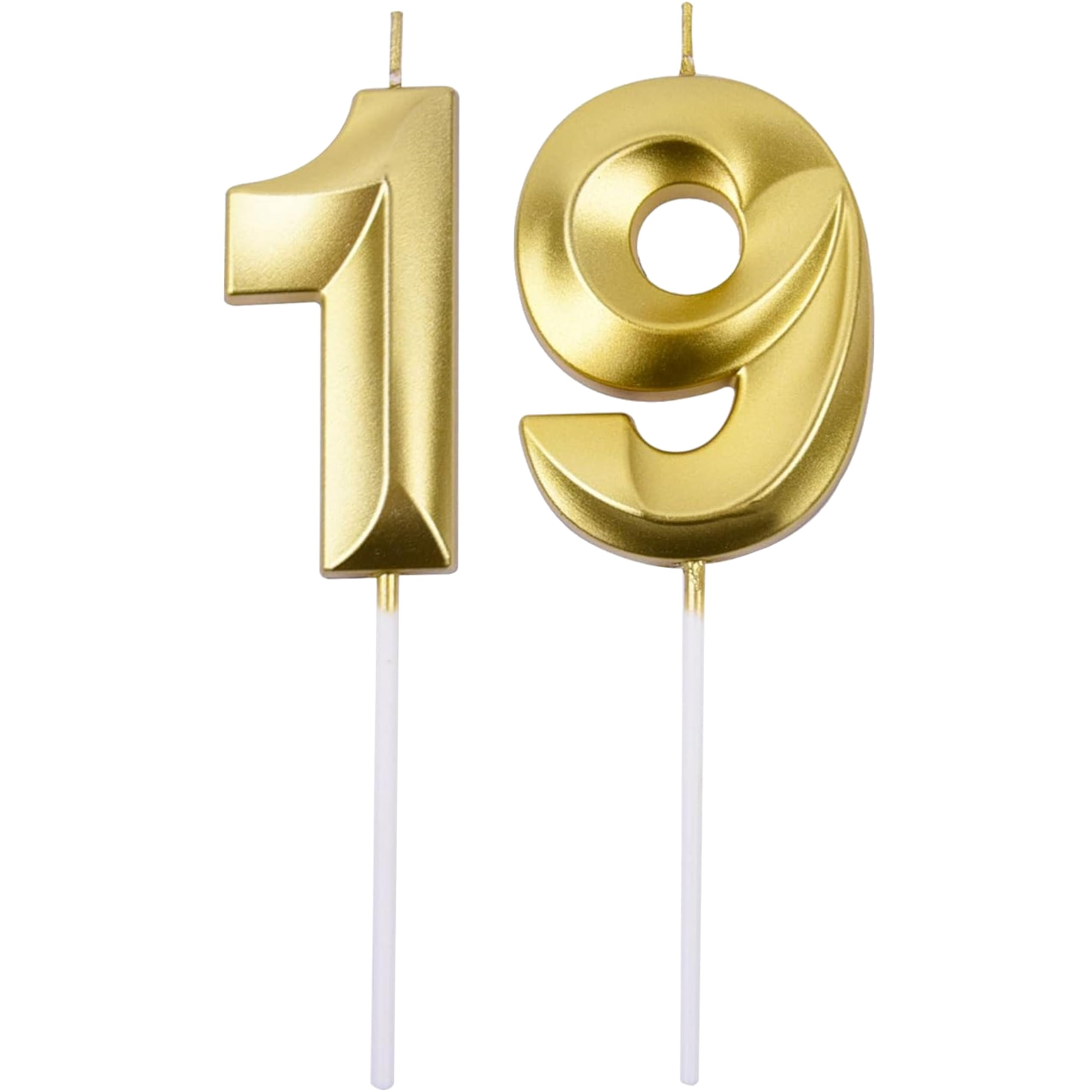 Gold Number 21 Birthday Candle Set - Elegant Cake Decoration -14