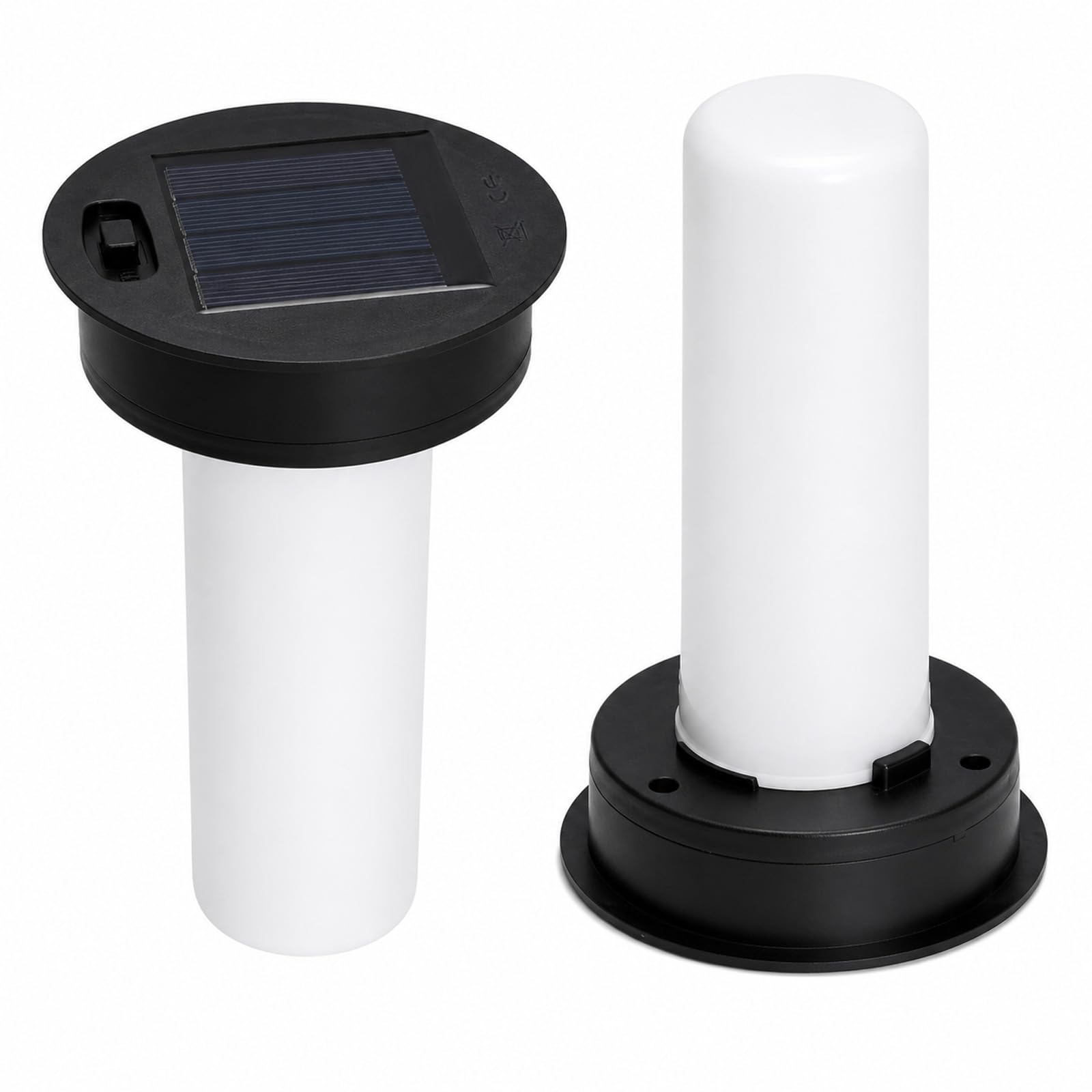 2 Pezzi Ricambio Lampade Solari da Giardino, Coperchio Solare con Effetto Fiamma da 8,5 cm, Lampadina Solare Impermeabile per Lanterna da Esterno, Terrazza, Patio e Decorazioni