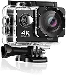 Câmera de Ação 4K Ultra HD com Wi-Fi – 16MP, à Prova d’Água + Acessórios para Esportes, Foto e Vídeo