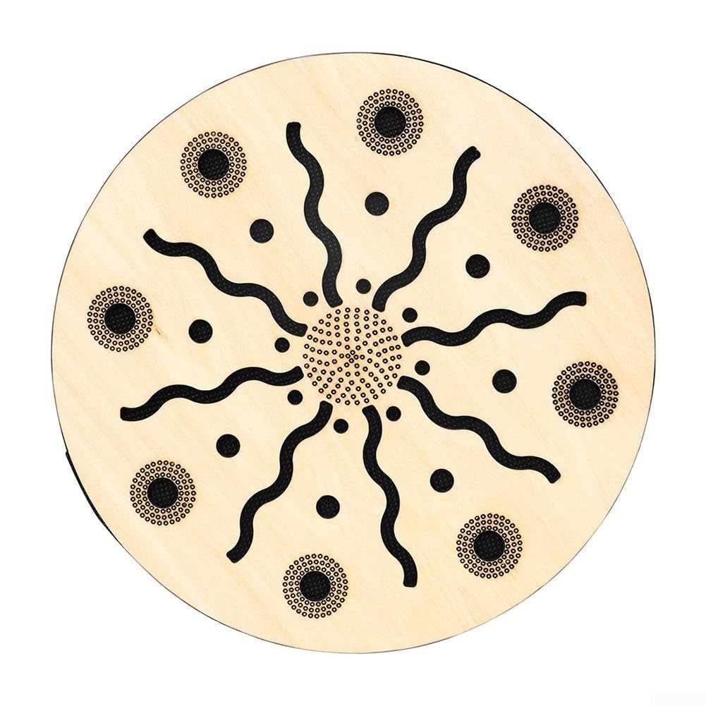 Tambour thérapeutique, tambour de mer de 20,3 cm, instrument de percussion ethnique, bois naturel