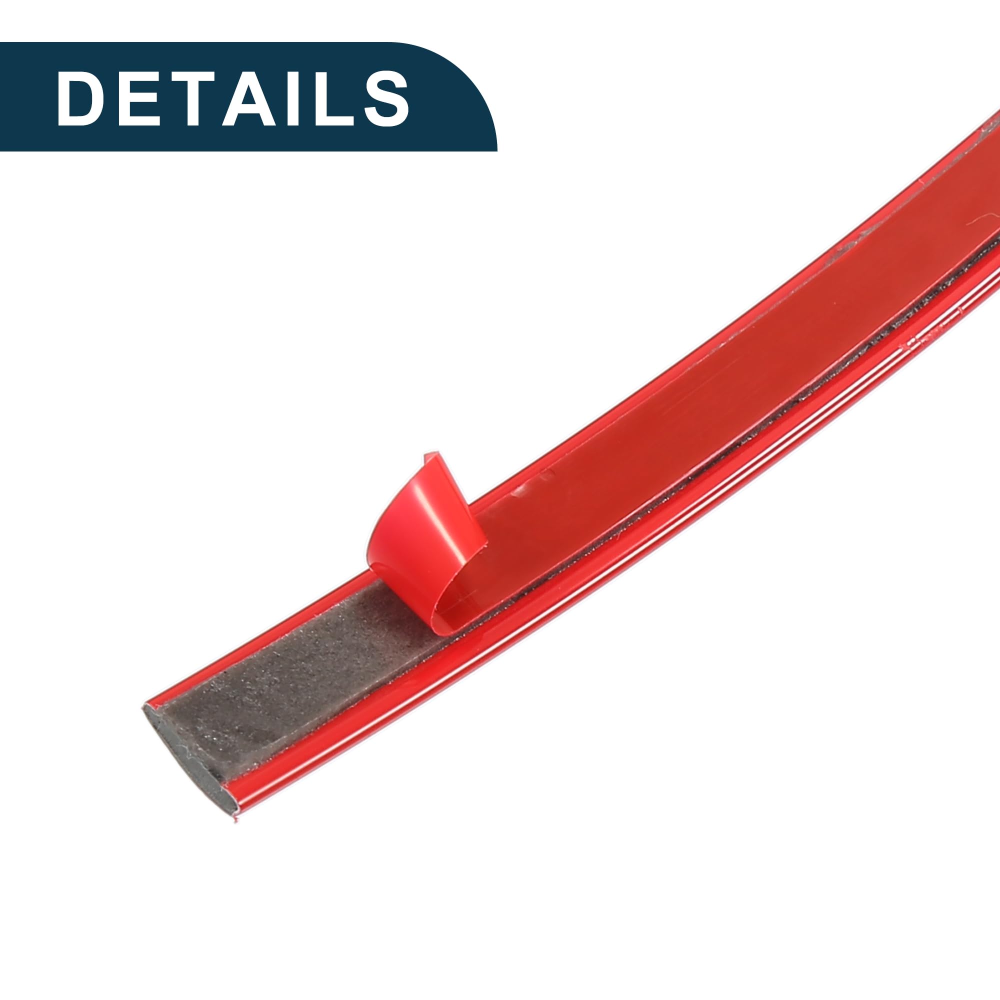 Striscia di Finitura per Finestra Auto Camion 1/4" 6mm Larghezza 10Ft 300cm Autoadesiva Anti Graffio | Adesivo Decorativo Laterale Paraurti Porta Carrozzeria Rosso Lucido 1 Set