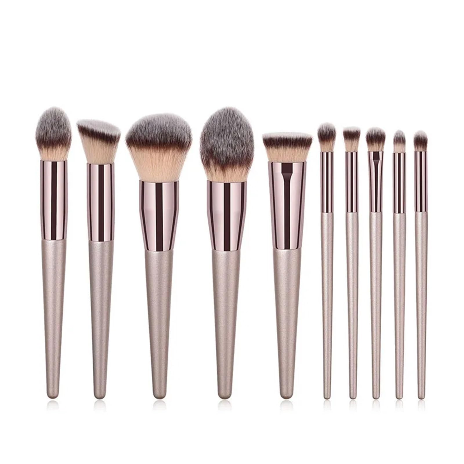 Set di pennelli for il trucco color champagne for donne, fondotinta, fard, ombretto, kabuki, pennelli for sfumare il trucco, strumenti di bellezza(20pcs)