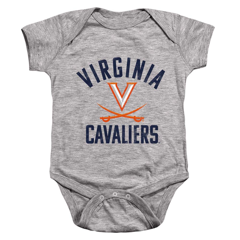 University of Virginia Official Uva Cavaliers Logo Unisex Infant Snap Suit for Baby,Athletic Heather, 6 Months