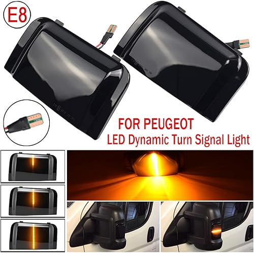 Miniatura 5 de Hacreyatu Para-Peugeot Boxer Fiat Ducato Citroen Jumper Espejo retrovisor lateral intermitente dinámico Indicador de flujo LED Luz intermitente