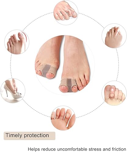 Miniatura 4 de Separadores de dedos de juanete para dedos superpuestos, mujeres y hombres, separadores de dedos de gel con 2 bucles para pies (12 unidades)