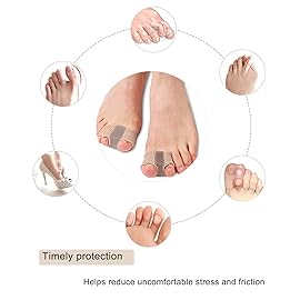Golbylicc Bunion Toe Separators for Overlapping Toes Women Men, Gel Toe Spacers Bunion Corrector with 2 Loops for feet, Hammer Toe Straightener(2PC)
