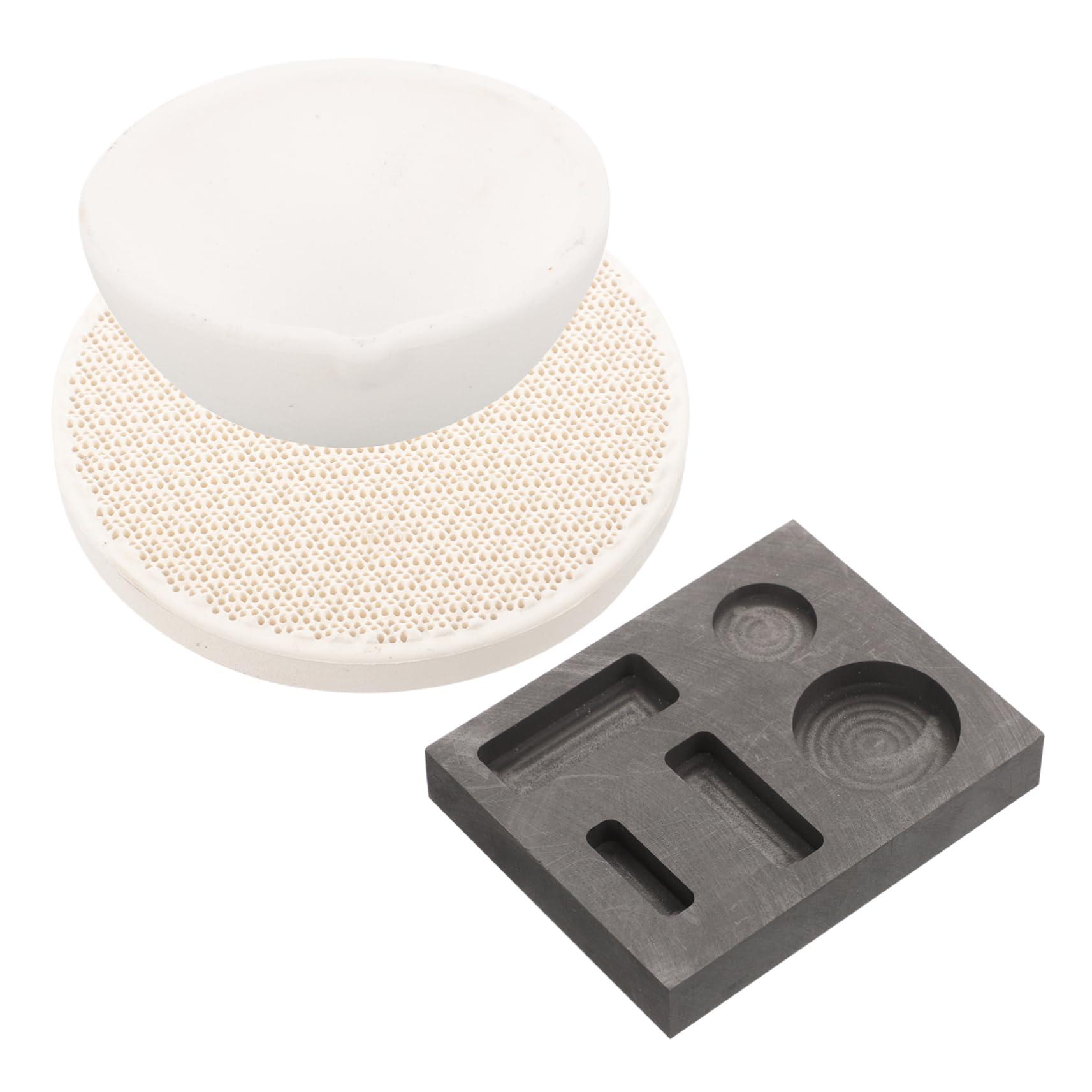 DOITOOL 4 Juegos Crisol de crisol herramientas de fusión kit de fundición a mano molde de lingote molde de grafito crisol de grafito de laboratorio crisoles de grafito de arcilla sílice