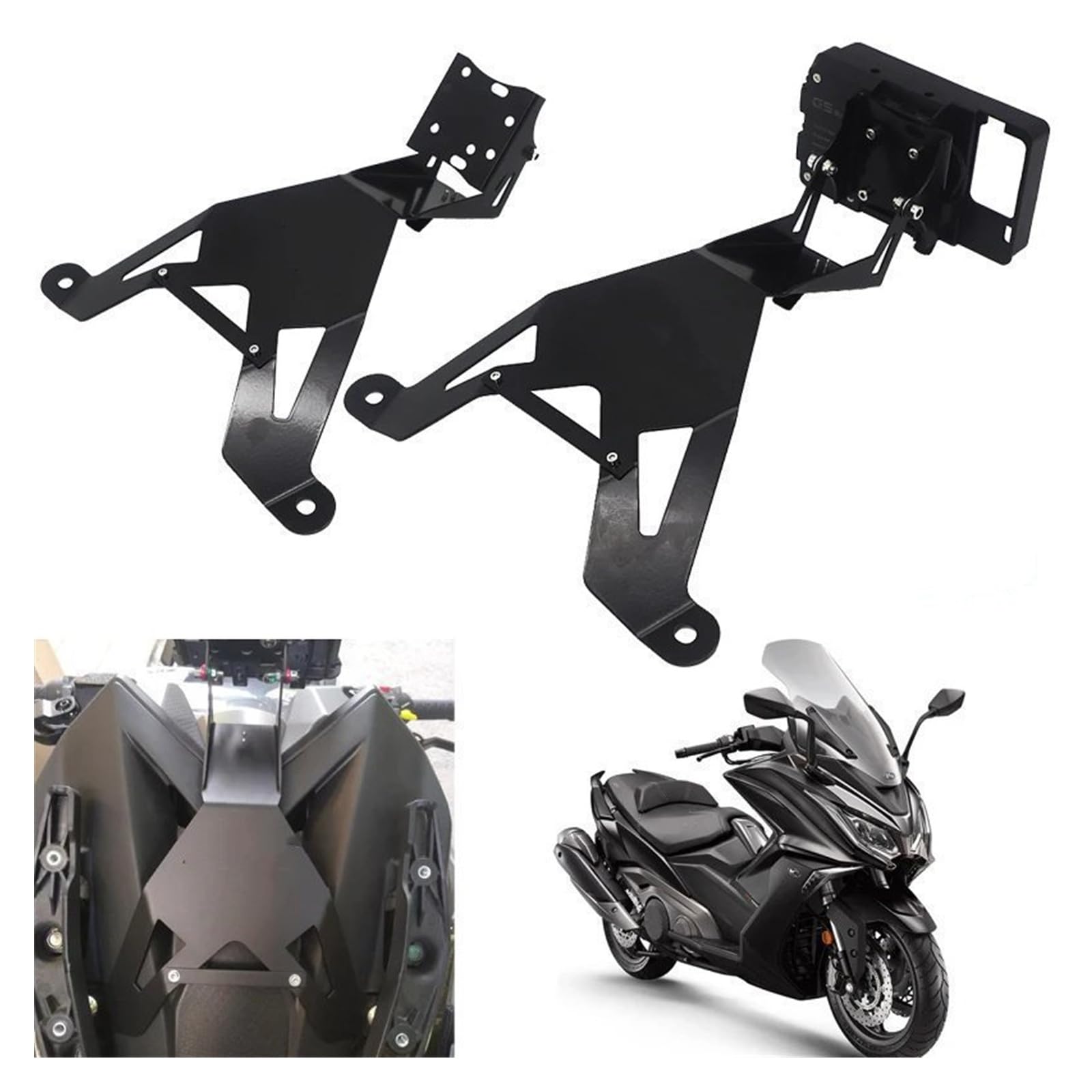 Support Navigation Moto pour KYMCO pour AK 550 pour AK550 pour Ak550 Support De Téléphone Portable GPS Plaque Support De Navigation Support De Téléphone USB Noir(B)