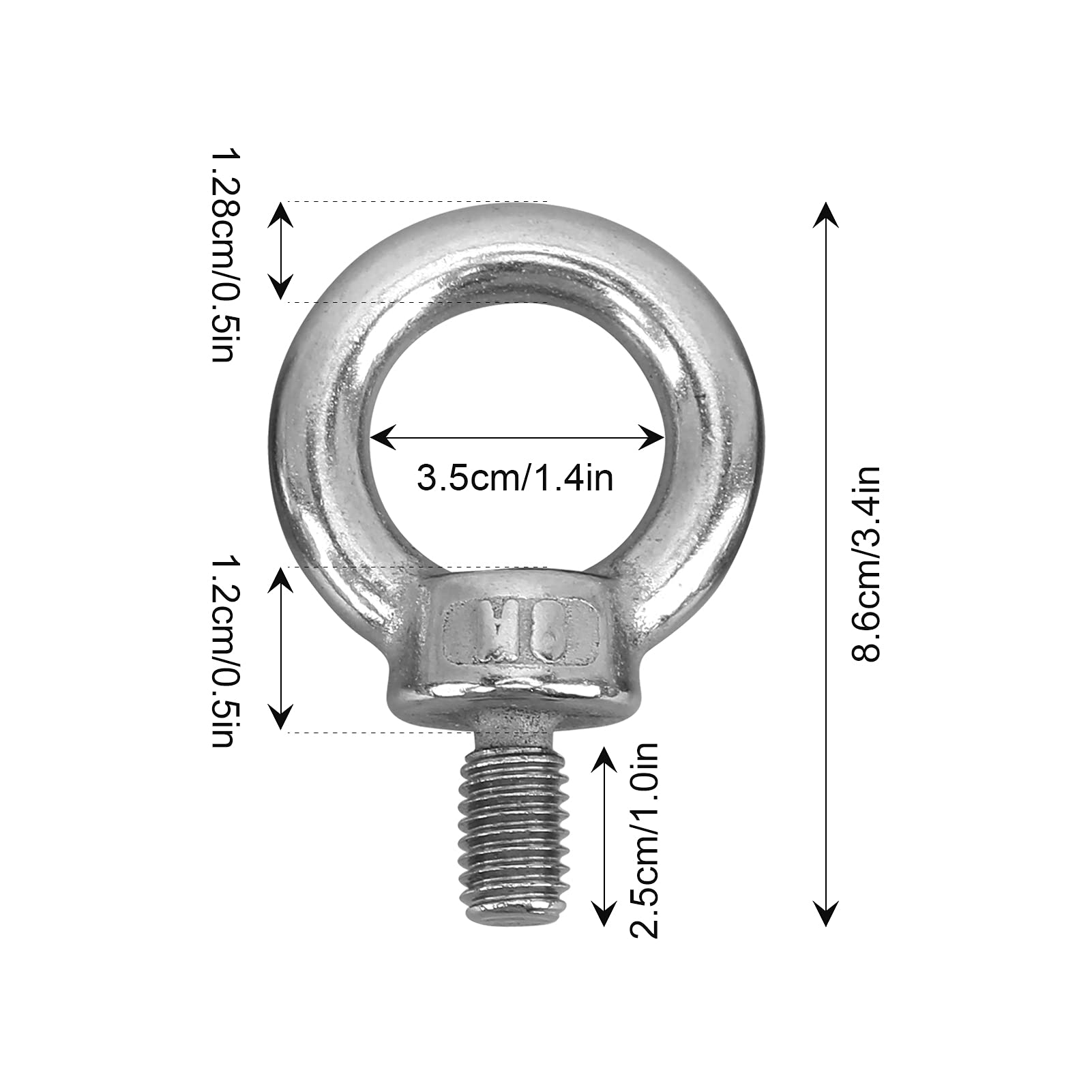 Dadi A Occhiello Di Sollevamento In Acciaio Inox - 2 Pezzi, Per M16, M20, M22 - Foto 3