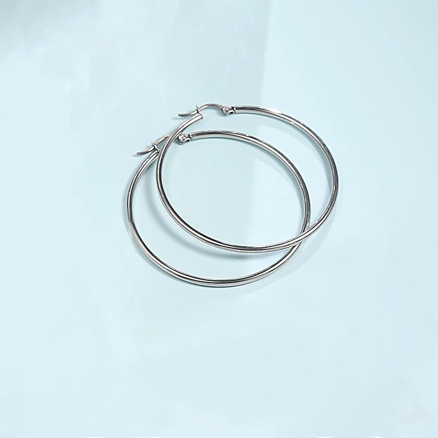 Titanium Hoop Earrings Hypoallergenic - Implant Grade Pure Titanium G23 Lightweight Big Hoops for Women Sensitive Ears - Image 5