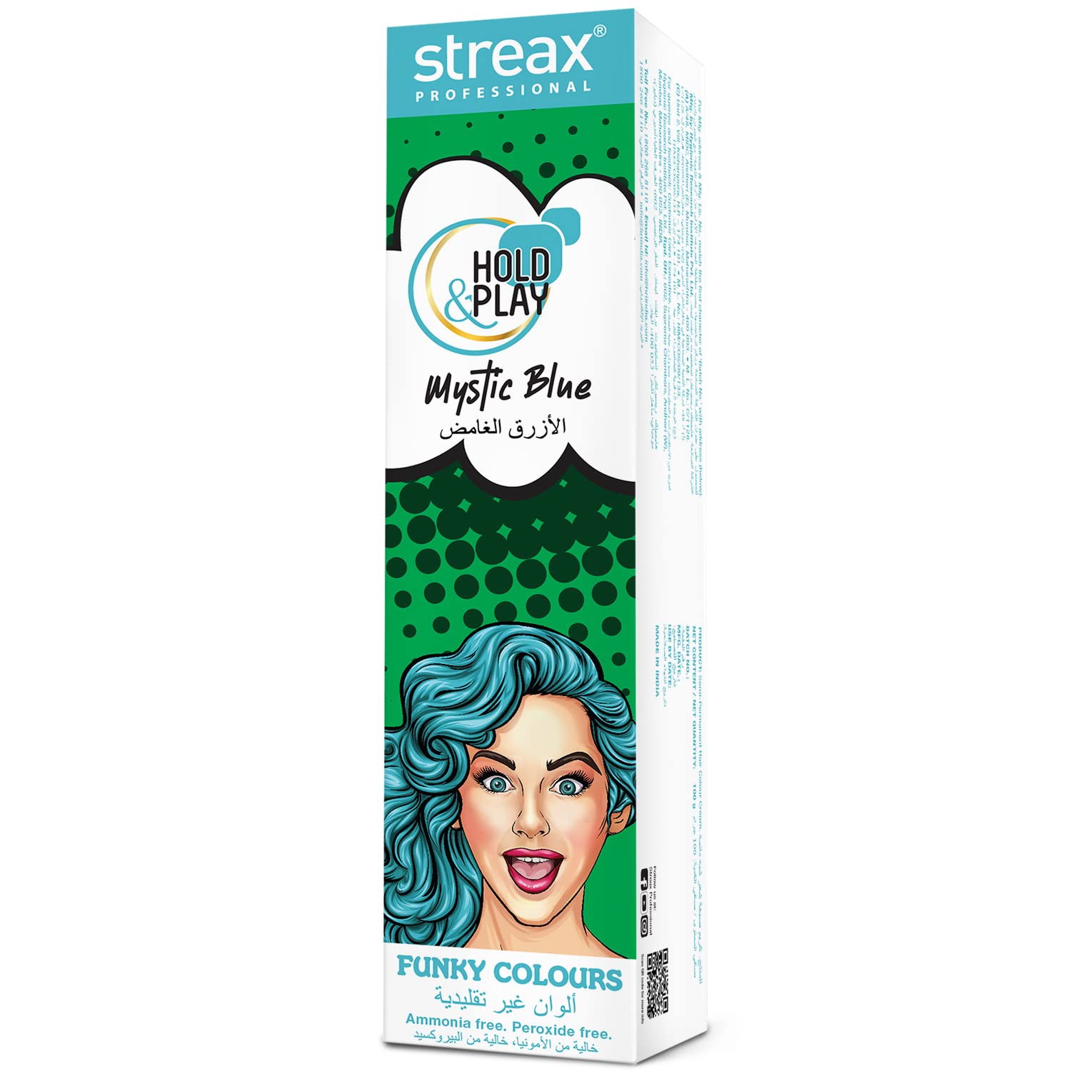 Streax Professional Hold & Play Funky Colour, 100 g, Mystic Blue