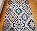 Generations New Contemporary Panel and Diamonds Modern Area Rug, 8' x 10.2', Beige/Navy/Coral/Blue/Grey