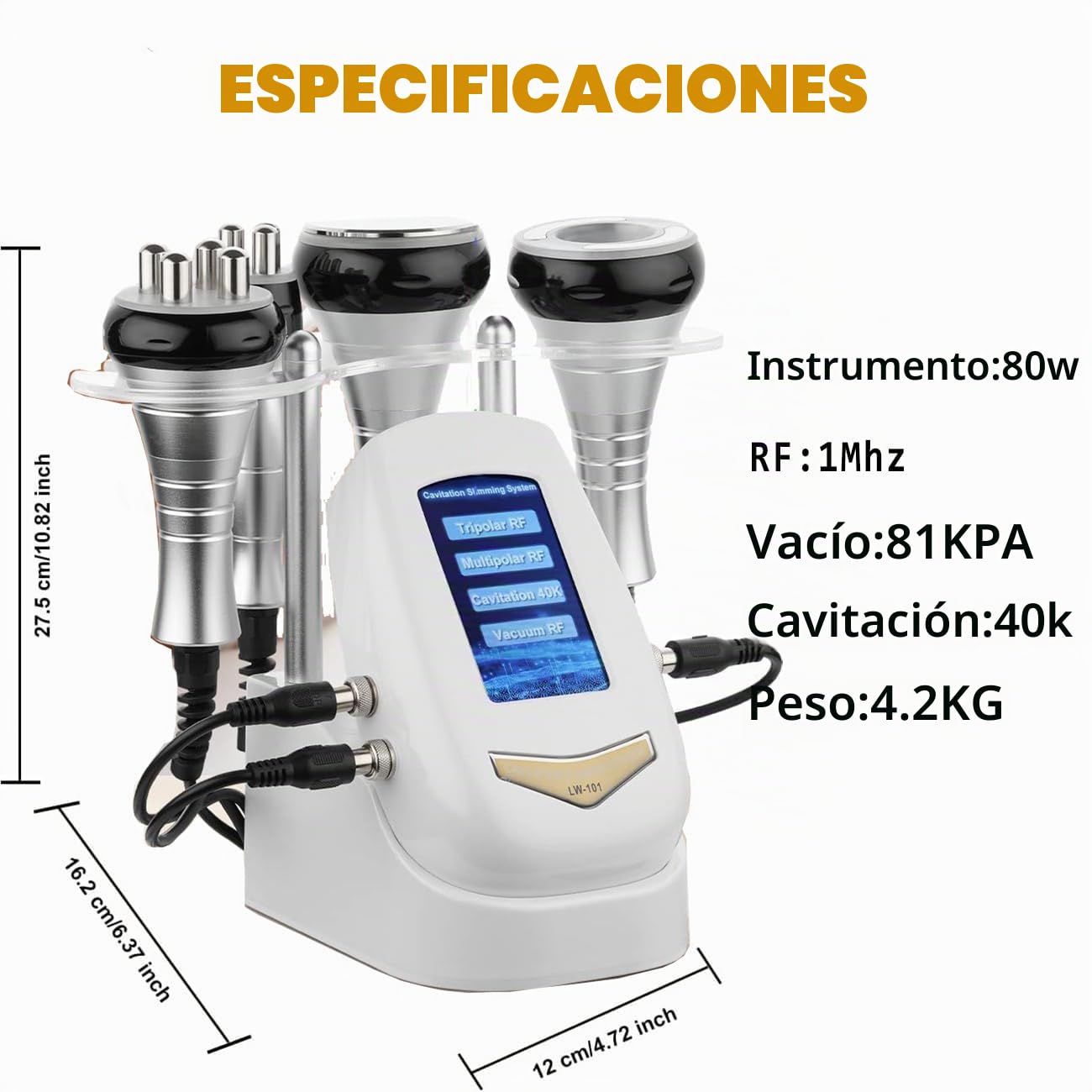 40K Slimming Cavitation Machine, 4 en 1 Body Shaper Beauty Vacuum