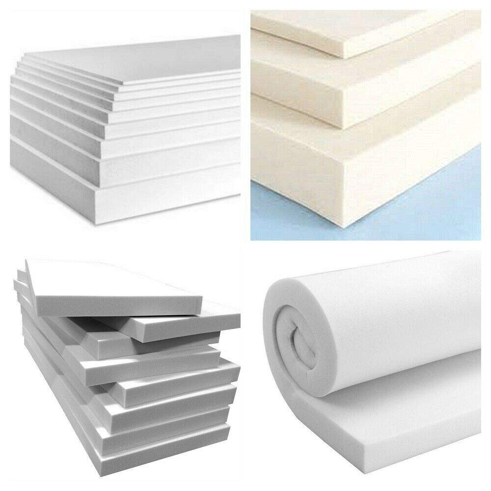 TOP STYLE COLLECTION High Density Foam sheet padding Firm Foam Sheet Seat Sofa Chair Sponge pads - ALL THICKNESSES (90 x 200 cm x 5 cm)