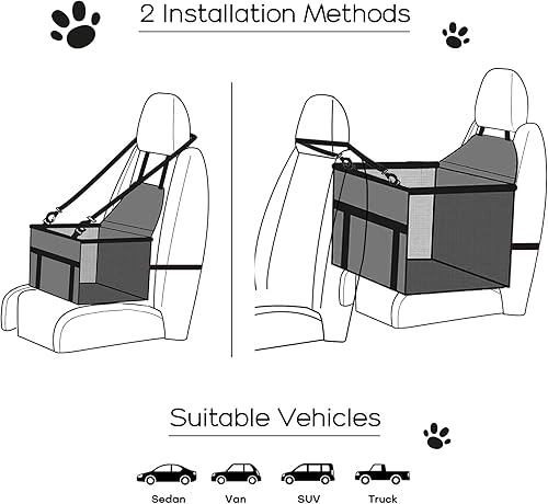 Miniatura 5 de Asiento de automóvil para perros medianos, bolsas de viaje portátiles lavables para mascotas de menos de 50 libras, elevador de auto para mascotas