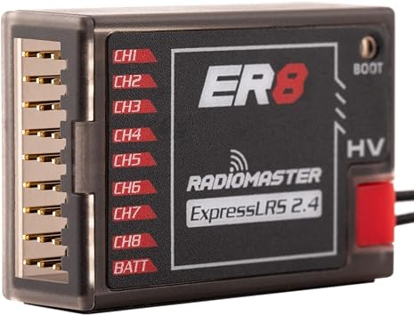 RadioMaster ER8 2.4ghz PWM ExpressLRS 8 Channel Receiver for RC Fixed-Wing Aircraft