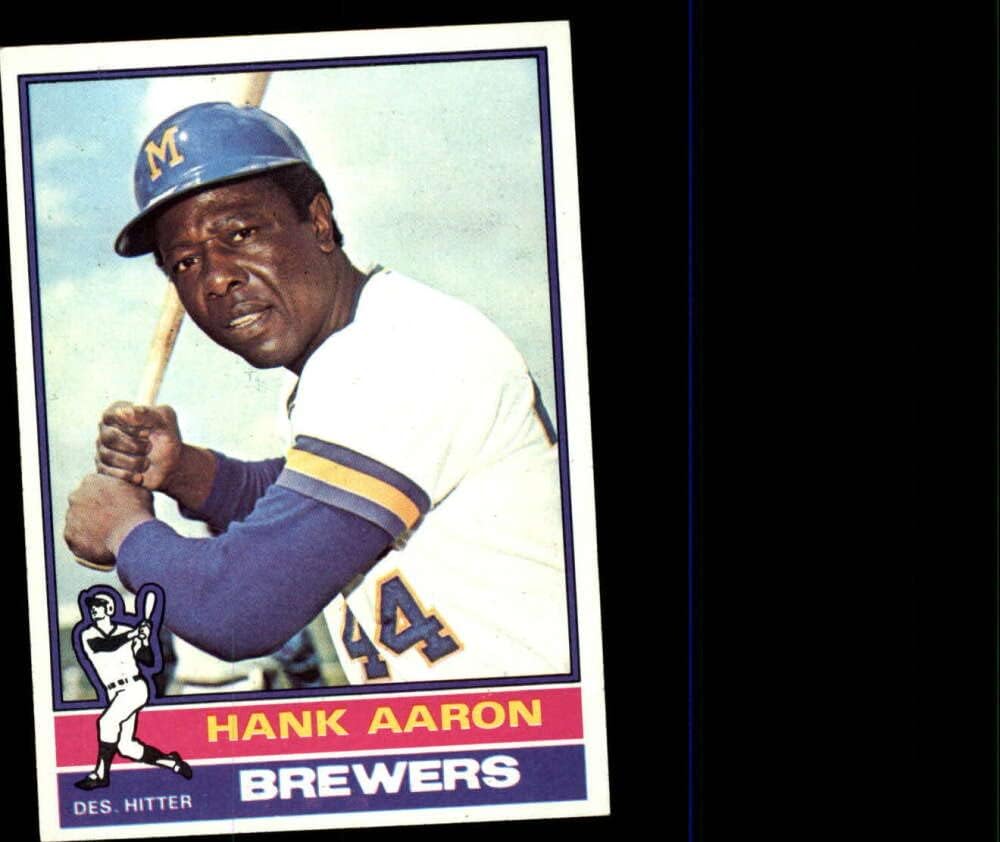 1976 Topps Baseball #550 Hank Aaron Milwaukee Brewers Set Break 1 (See Scan for Actual MLB Trading Card you will receive)