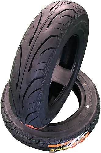 5A02 Juego de 2 neumáticos sin cámara para scooter 3.50-10 (métrico 10090-10), 51J, motocicleta delanteratrasera, llanta de 10 pulgadas, color negro