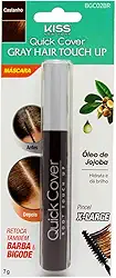Retoque Capilar Gray Hair Brush-In, Kiss New York, Castanho Escuro