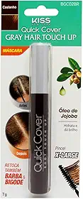 Retoque Capilar Gray Hair Brush-In, Kiss New York, Castanho Escuro