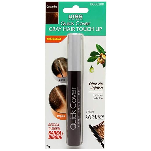 Kiss New York Retoque Capilar Gray Hair Brush-In Castanho Escuro