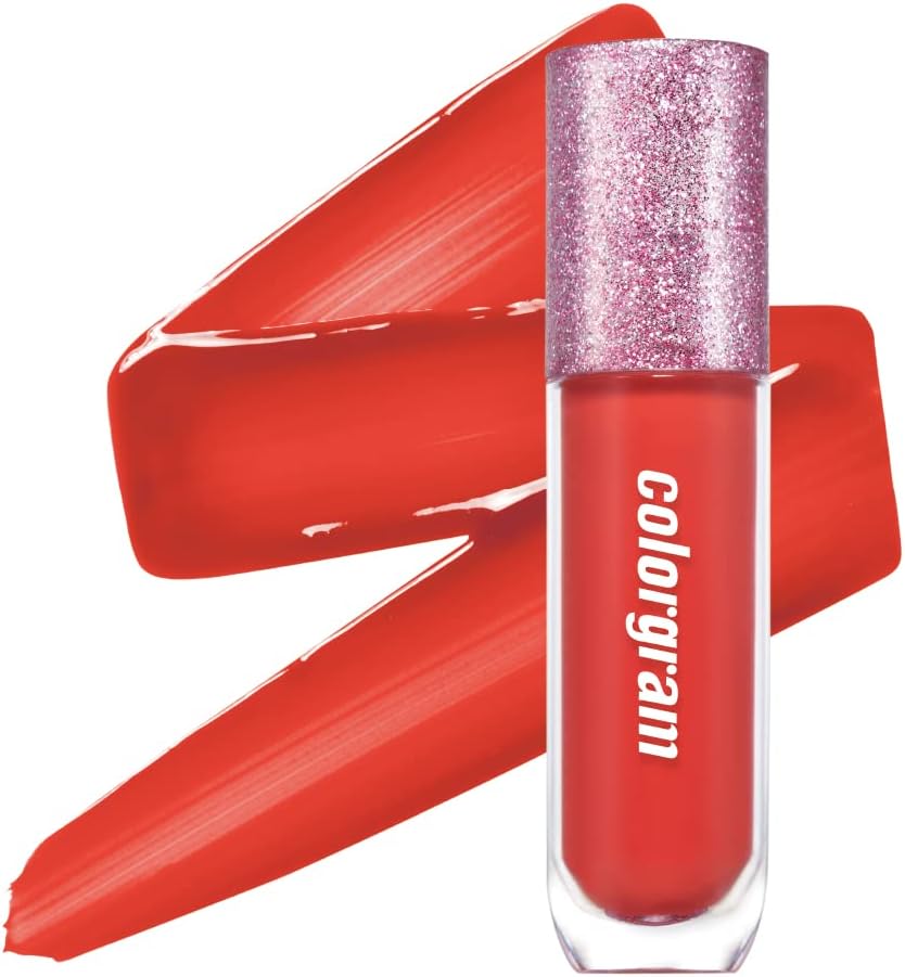 COLORGRAM Thunderbolt Tint Lacquer 06 Pretty Tok | Highly Pigmented, Long Lasting, Moisturizing Lip Stain, Buildable and Blendable Lip Tint (0.2 fl.oz)