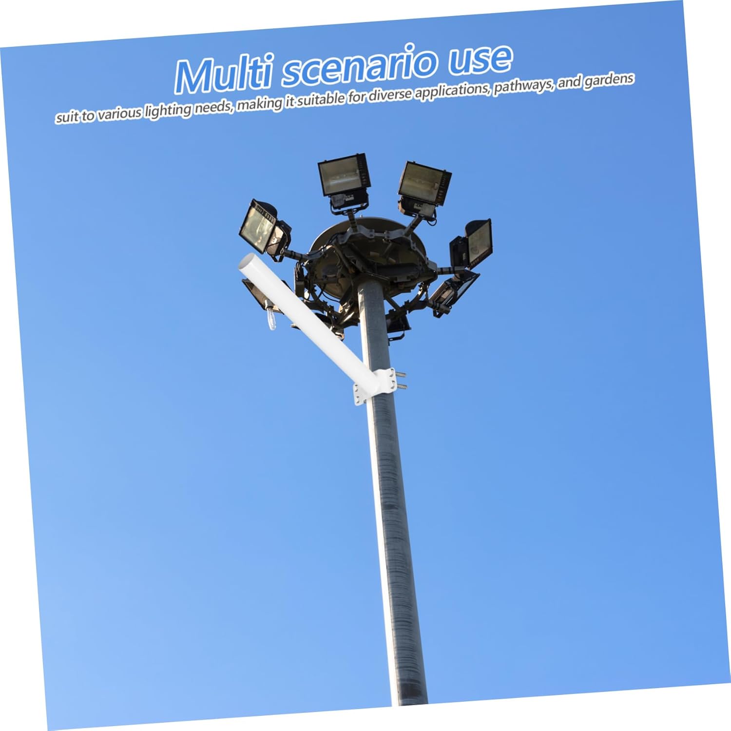 Toyvian 2pcs Solar Street Light Bracket Pole Mounting Brackets Outdoor Light Mounting Arm Street Lamp Support Arms for Resistant to Extreme Weather