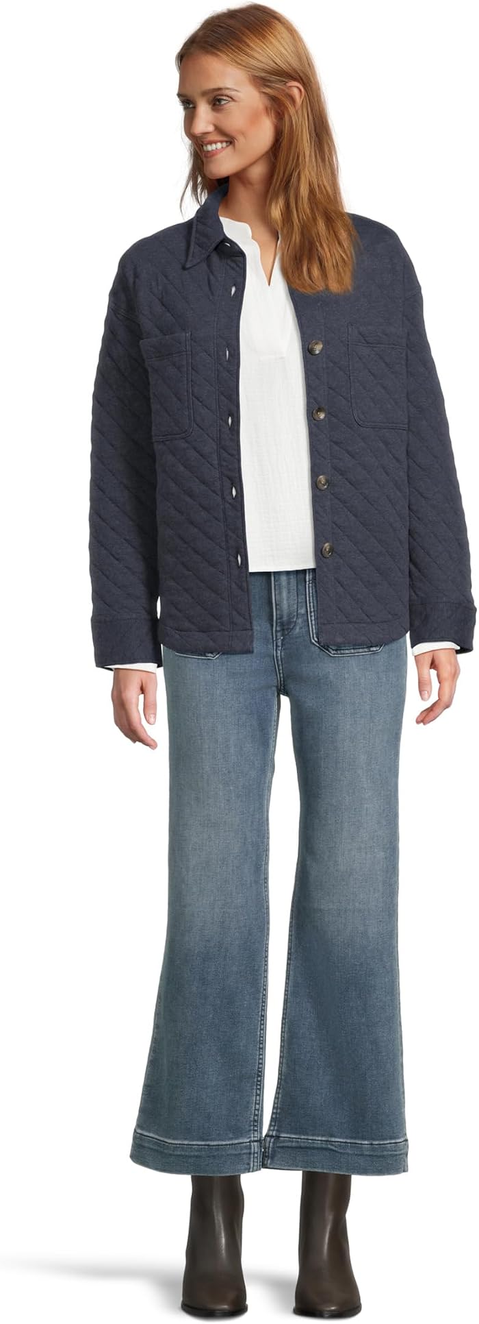 Женские брюки Faherty Stretch Terry Patch Pocket Ankle, цвет: Синий — фото 4