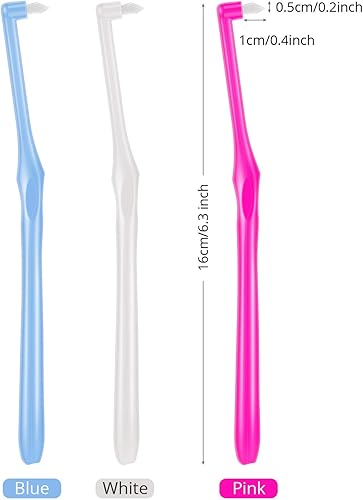 Miniatura 5 de Boao 12 piezas de cepillo de dientes copetudo, cepillo de dientes compacto a granel, cepillo de dientes de ortodoncia suave, cepillo interdental