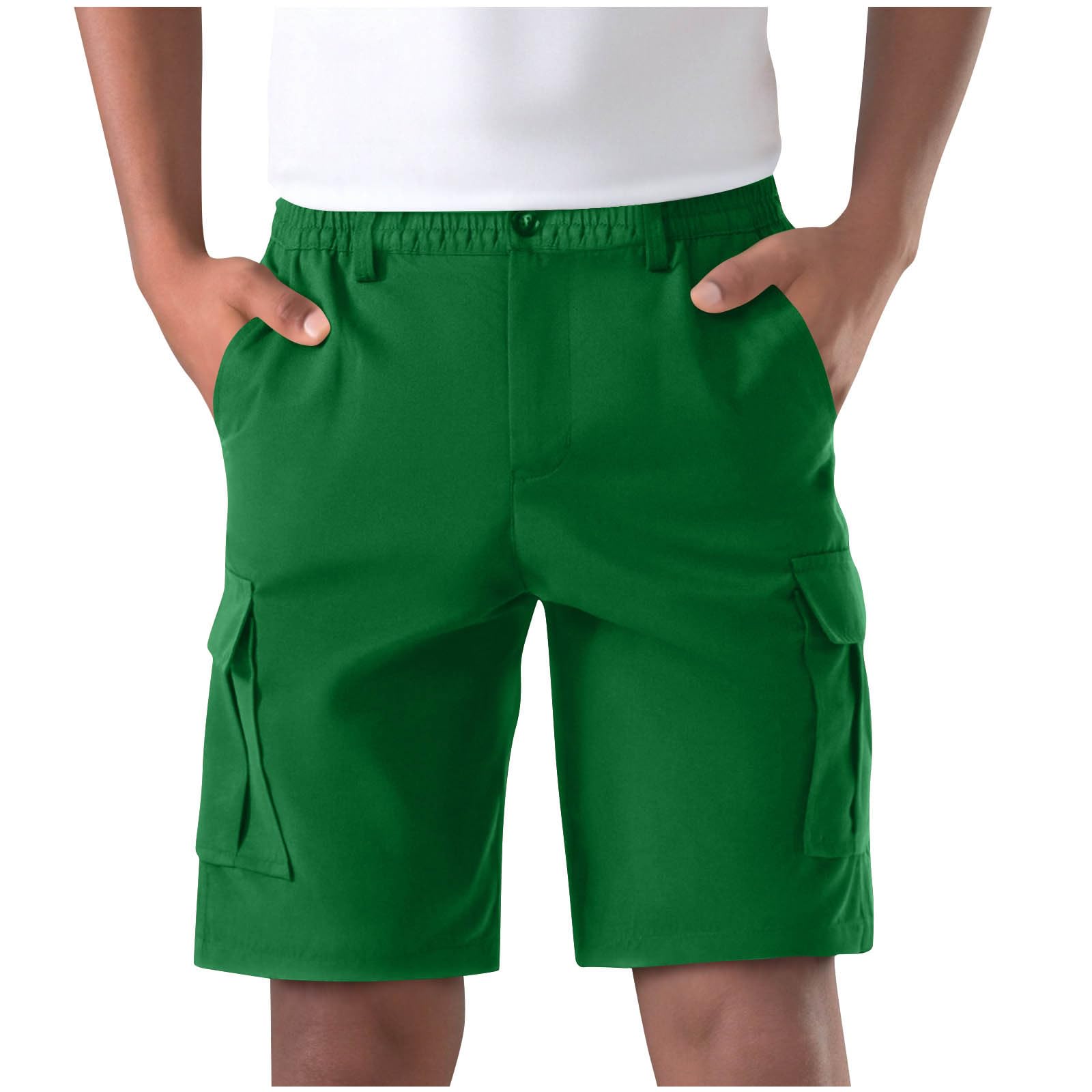 Cargo Shorts Herren Sommer Kurze Hosen Kurz Arbeitshose Chino Shorts Laufshorts Casual Outdoorshorts Cargoshorts mit Taschen Baggy Herrenshorts Elastische Taille Freizeitshorts Grün M