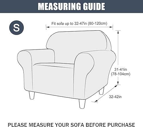 Miniatura 6 de Funda elástica para sofá, suave y gruesa de terciopelo, protector de muebles con parte inferior elástica para mascotas y niños (bronceado claro, M)