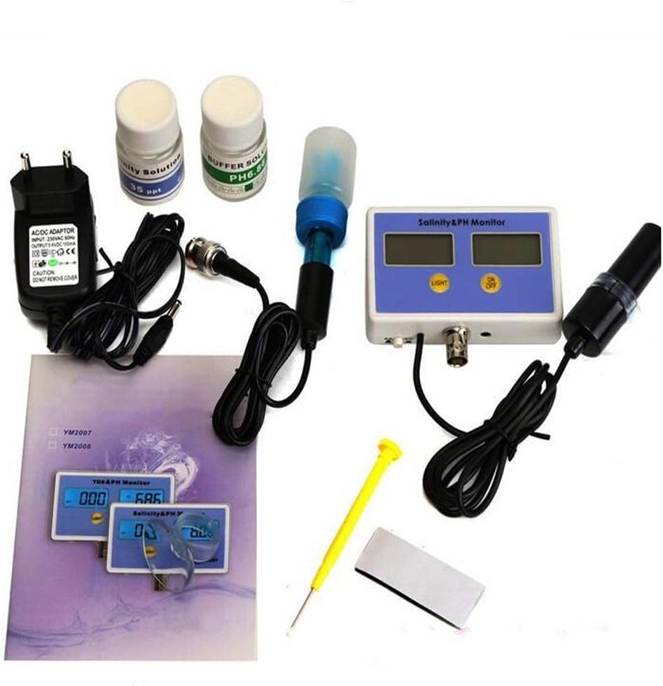 110V Aquarium Electronic Salinity Ph Value on-line Meter Monitor 2 Probe Nib