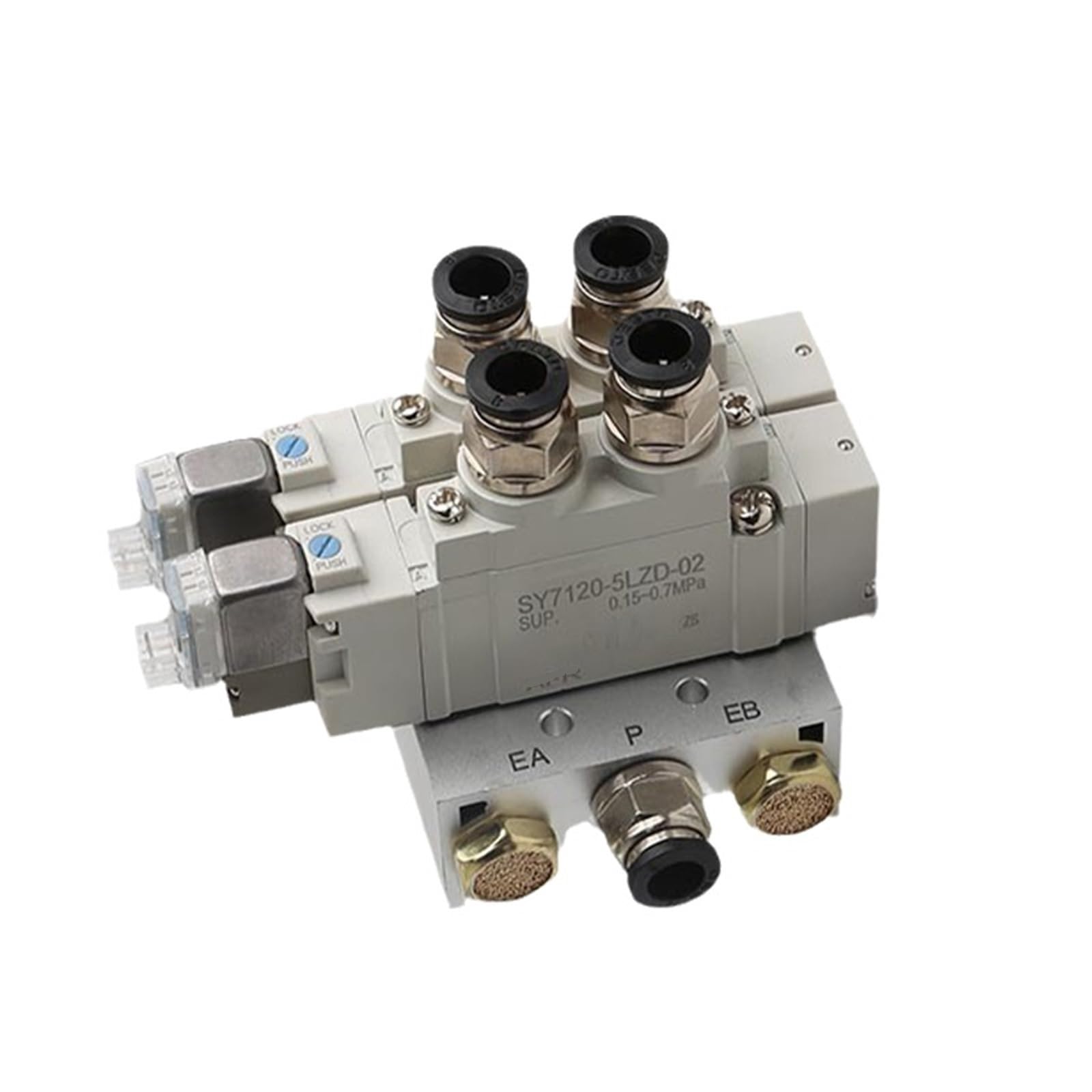 SY5120 Multi-Way Combination Manifold Pneumatic Solenoid Valve Cylinder Control SY5120-5LZD-01 SY5120-6LZD-01 Manifold(6 Stations)
