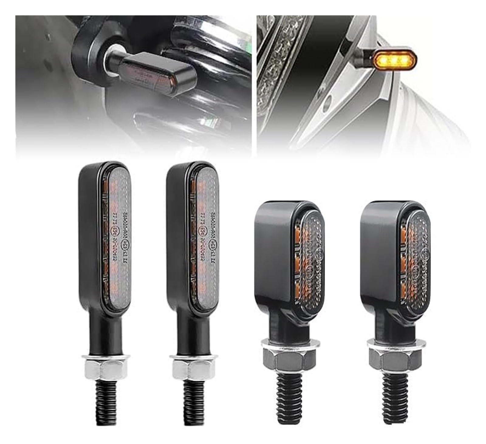 Indicatore Direzione Anteriore per Yamaha Indicatore di direzione per Moto 12V 8mm LED Indicatori Luci Lampeggianti 3LED 6LED(6LED-4 PCS)