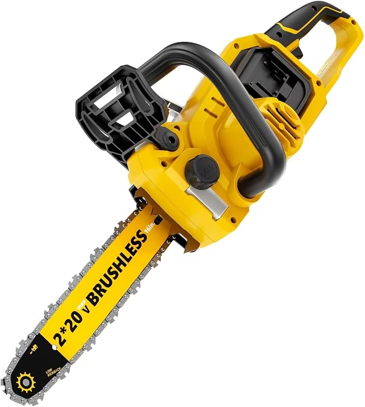 40V 16" Brushless Chainsaw Cordless Compatible With DeWalt 20V MAX | Max 2.0 HP Output, Tool-Free Tensioning, Auto-Oiling, Dual-Speed Control, Instant Chain Brake, Battery/Charger Not Included