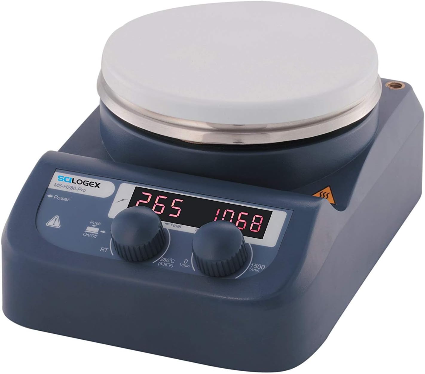 SCILOGEX SCI280-Pro Circular-Top Digital Magnetic Hotplate Stirrer – 5" Ceramic Coated Steel Plate – 200 to 1500 RPM – 280°C Max Heating – 3L Capacity – Sensor & Stand Sold Separately
