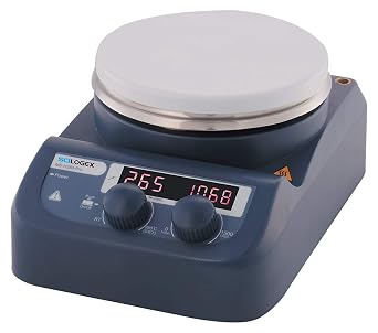 SCILOGEX SCI280-Pro Circular-Top Digital Magnetic Hotplate Stirrer 5" Ceramic Coated Steel Plate 200 to 1500 RPM 280C Max Heating 3L Capacity Sensor & Stand Sold Separately