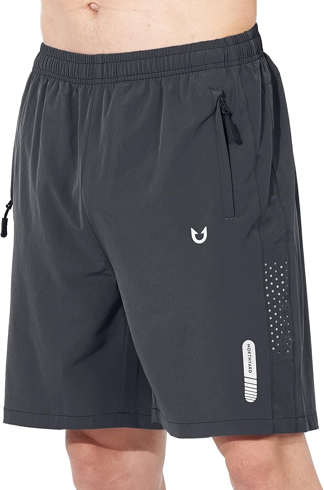 Men's Athletic Running Shorts Gym Workout 7"/9"/5" Zipper Pockets | Quick Dry, Lightweight, Breathable, Unlined, Moisture-wicking, Reflective Strips, Elastic Waist, Sports Basketball Tennis