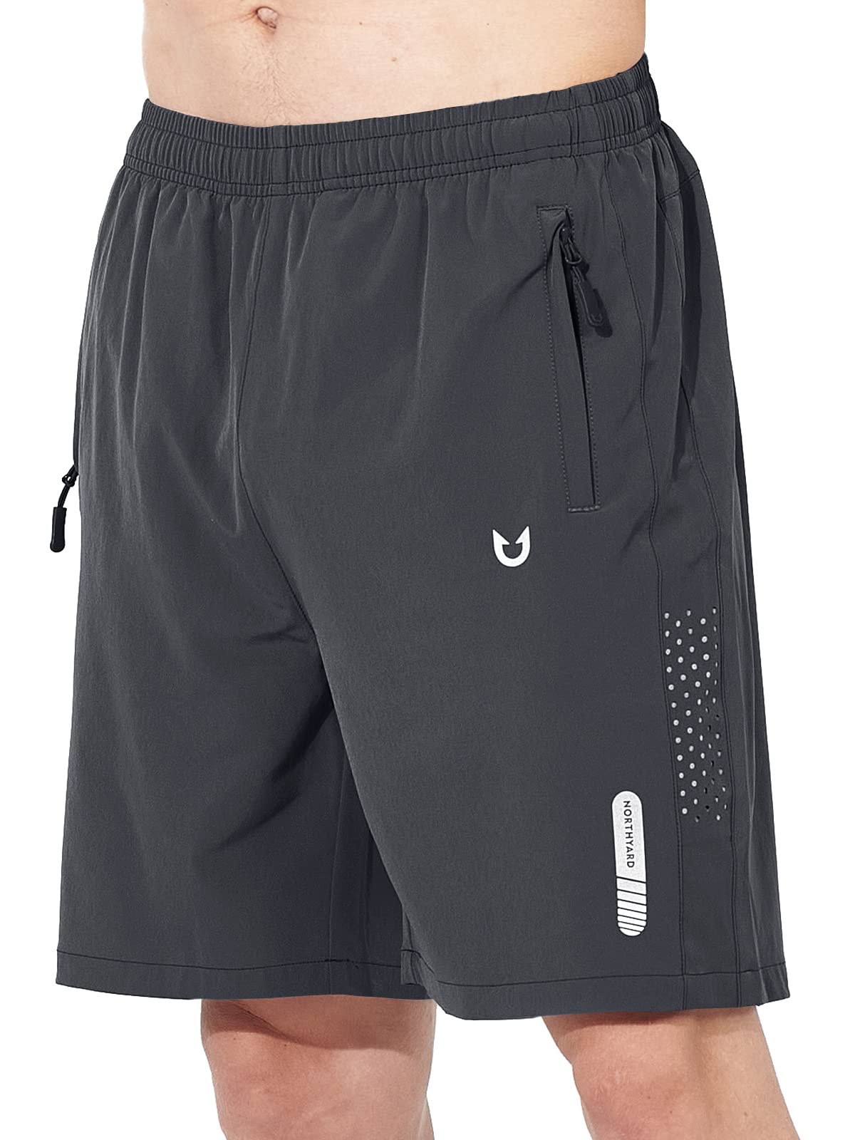 NORTHYARD Men's Athletic Running Shorts Gym Workout 7"/9"/5" Zipper Pockets