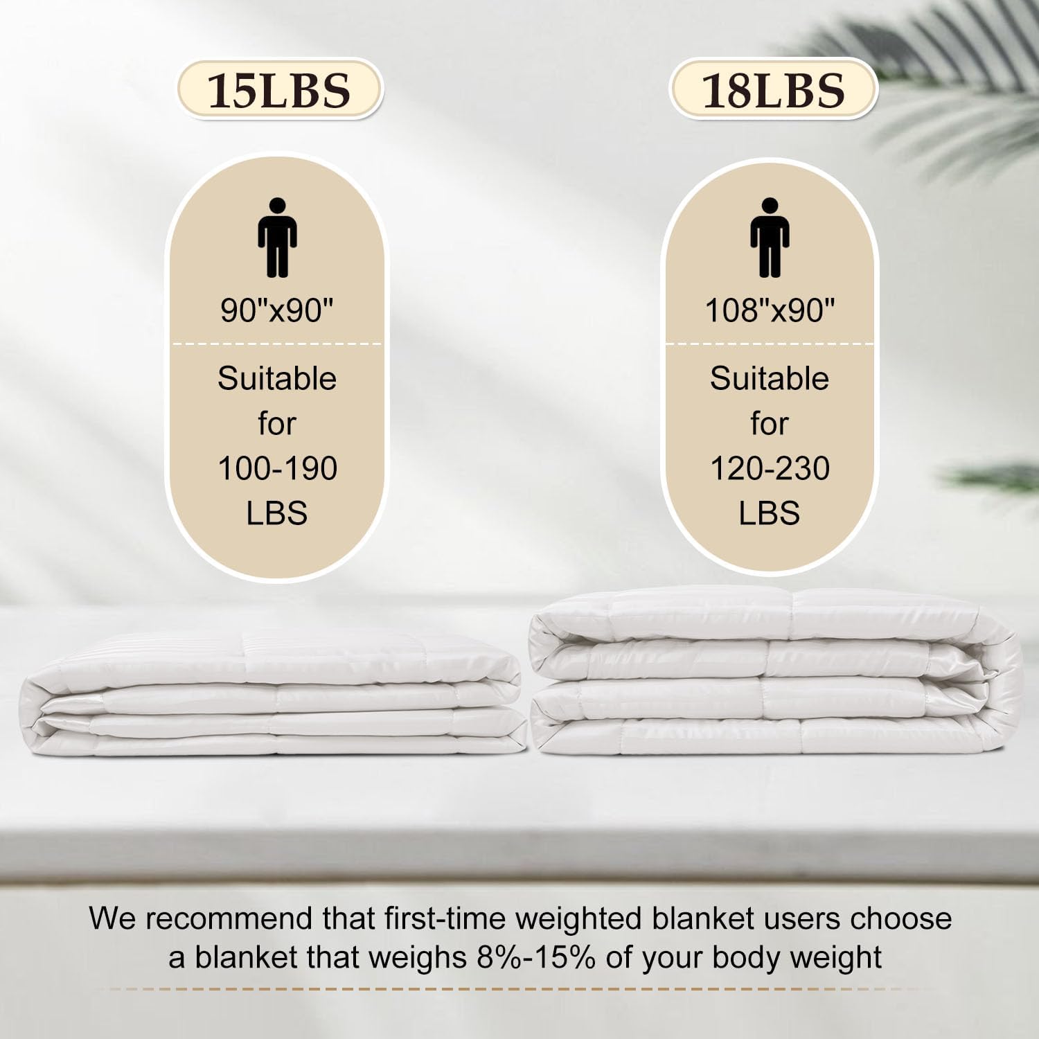 downluxe Weighted Blanket King Size, 18 lb Weighted Blanket with Glass Beads for All Season, Machine Washable Heavy Blanket (Ivory, 108 X 90 Inch) - Image 5