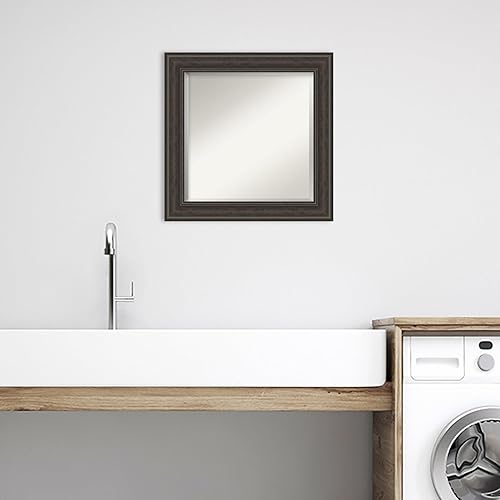 Miniatura 4 de Amanti Art Espejo de baño, espejo de pared de naufragio para usar como espejo de tocador de baño sobre el fregadero (25.5 x 25.5 pulgadas), espejo