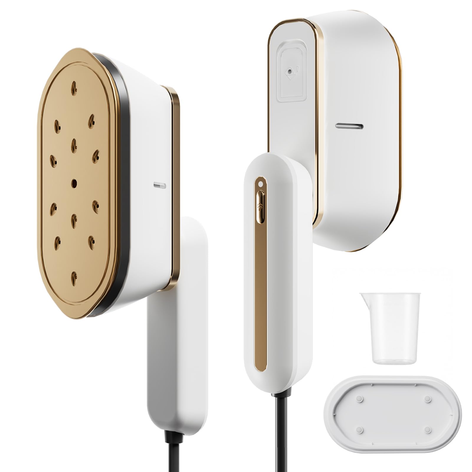 Travel Steamer for Clothes 1000W 110V 2-in-1 Handheld Garment Steamer and Dry Iron 25s Fast Heat Up Leakproof 3 Steam Levels with Stand Portable Wrinkle Remover Ivory - 2