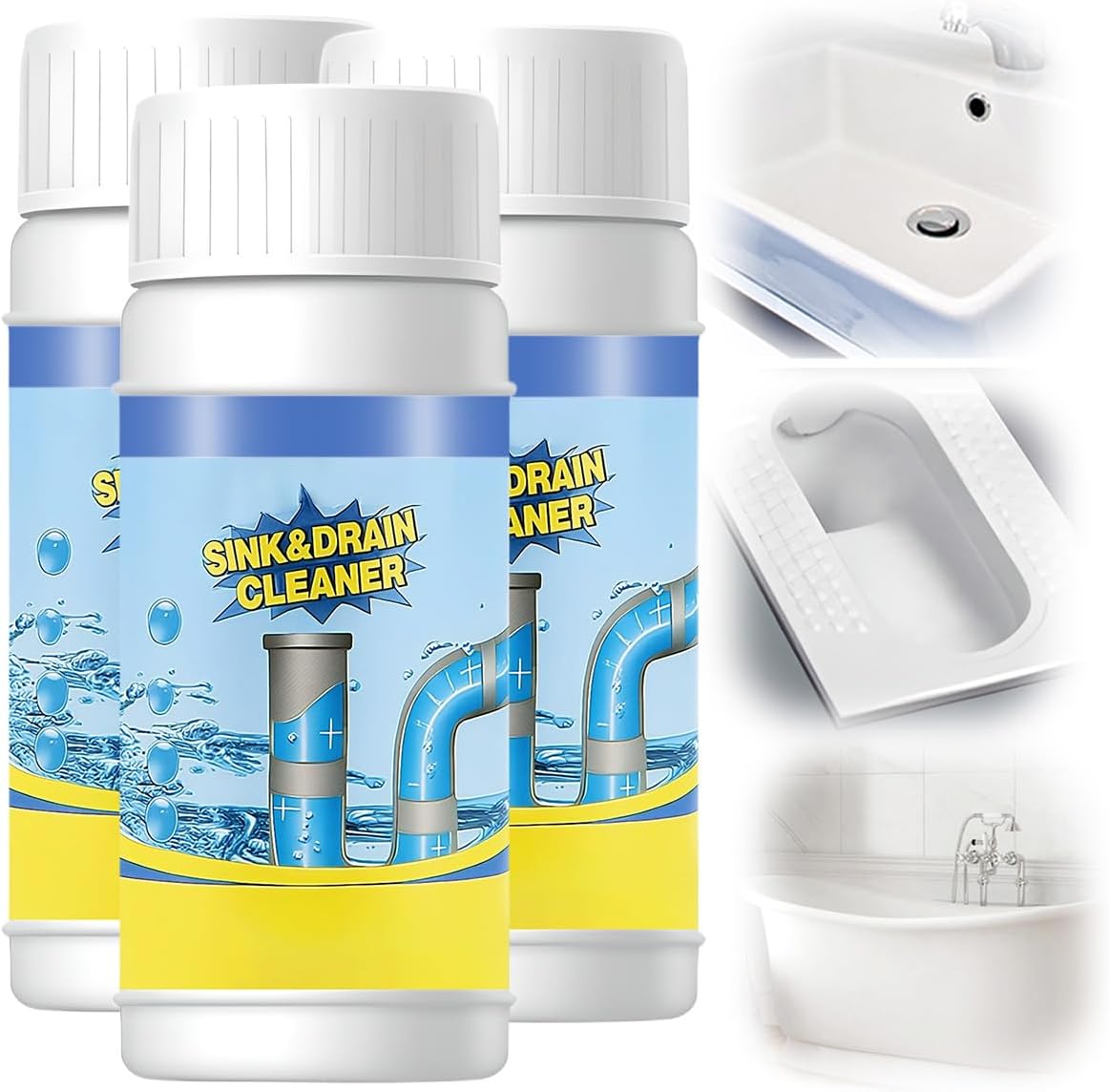 Sink & Drain Cleaner Powder, Powerful Sink Cleaner Powder for Bathroom & Kitchen Dredging (3 PCS)