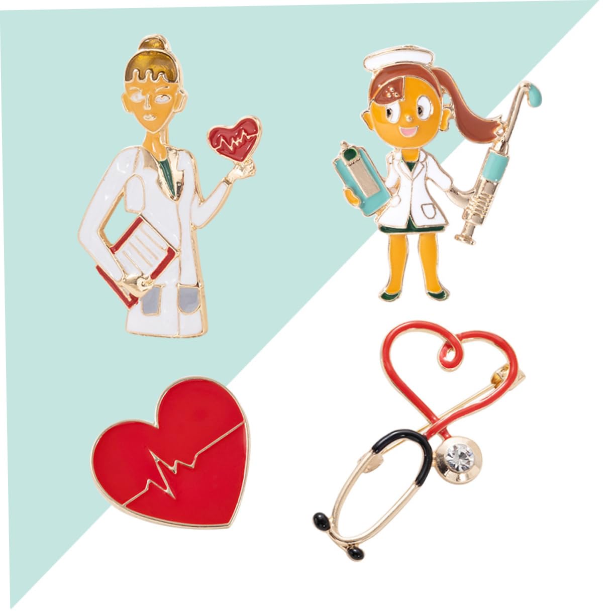 3 Sätze trachtenbrosche for women Anzug Brosche Anstecknadel Herzkragenbroschen kreative Brosche Party-Brosche Kleidung Stift Schmuck Krankenschwester Abzeichen
