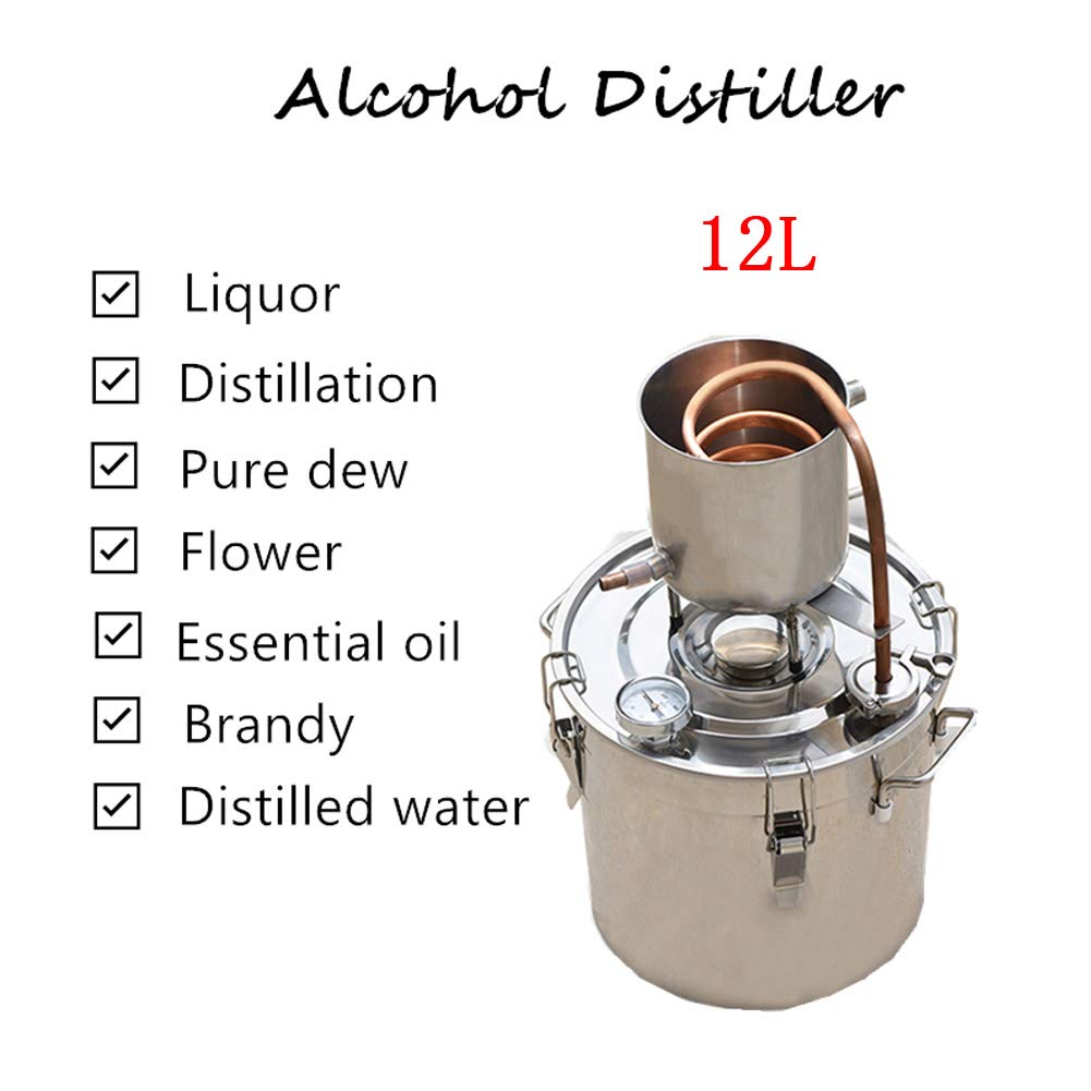 Fermentatore, tini di fermentazione in Acciaio Inossidabile, Kit per la Preparazione casalinga di Birra, fermentazione del Vino per Uso Professionale o Domestico, 12L