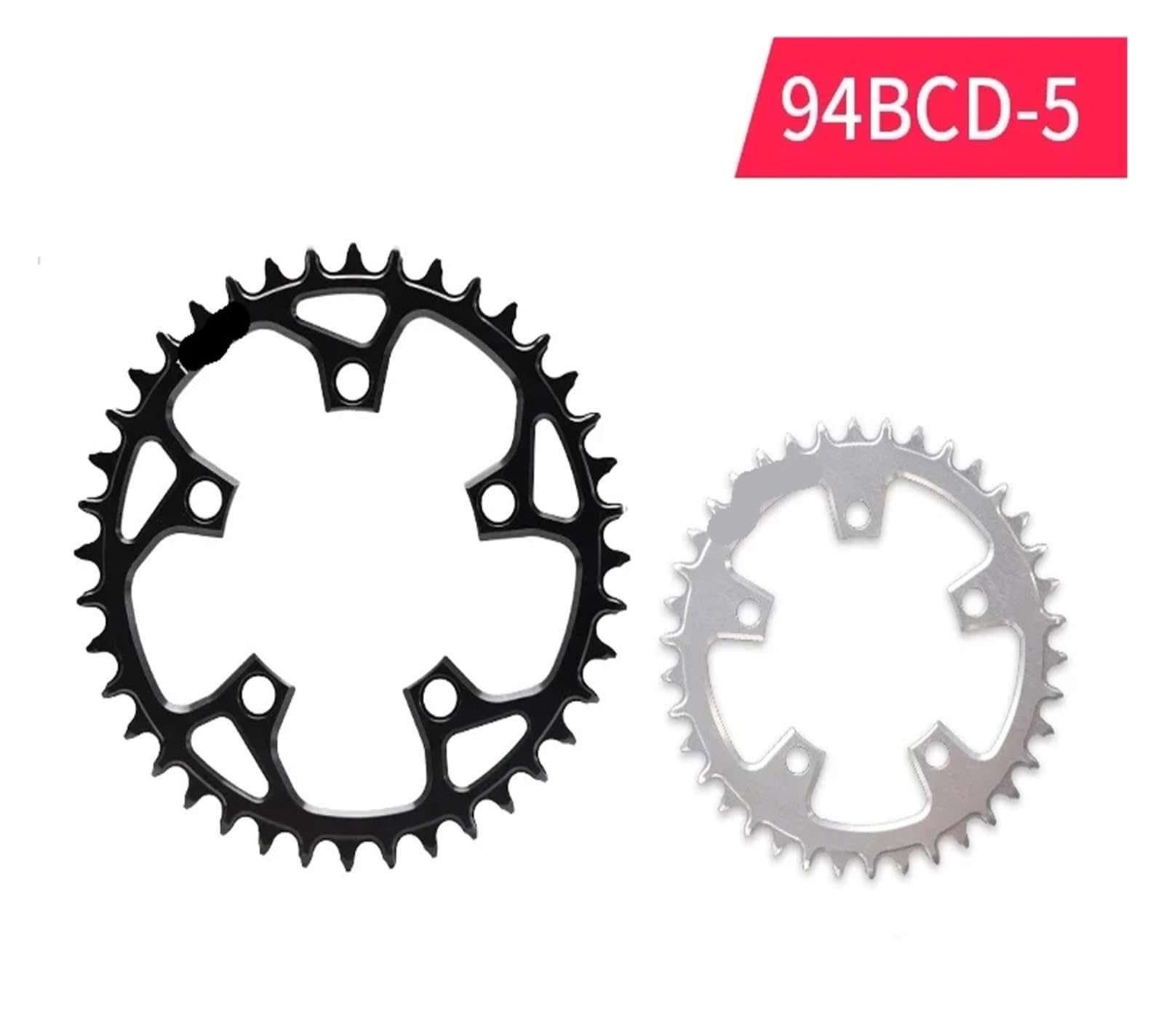 Genérico Plato de 94 BCD, 5 Tornillos, Estrecho/Ancho, 32/34/36/38/40/42/44/46 Dientes, Compatible con Cadenas Bicicleta 10/11/12 velocidades