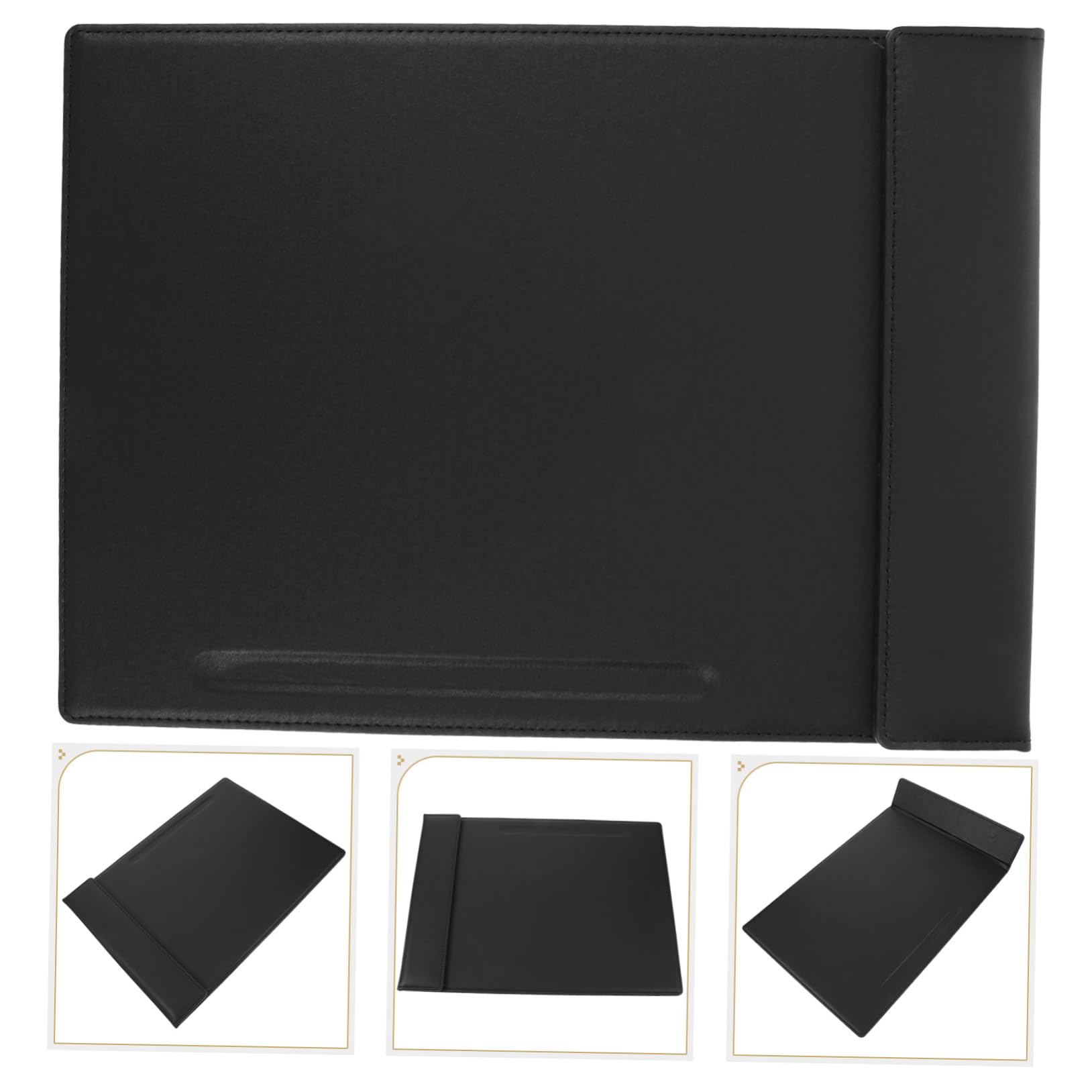 Carpeta de Visualización Menú Portátil de Cuero Negro Clip Magnético Resistente y Fácil de Reemplazar para Bar y Restaurante
