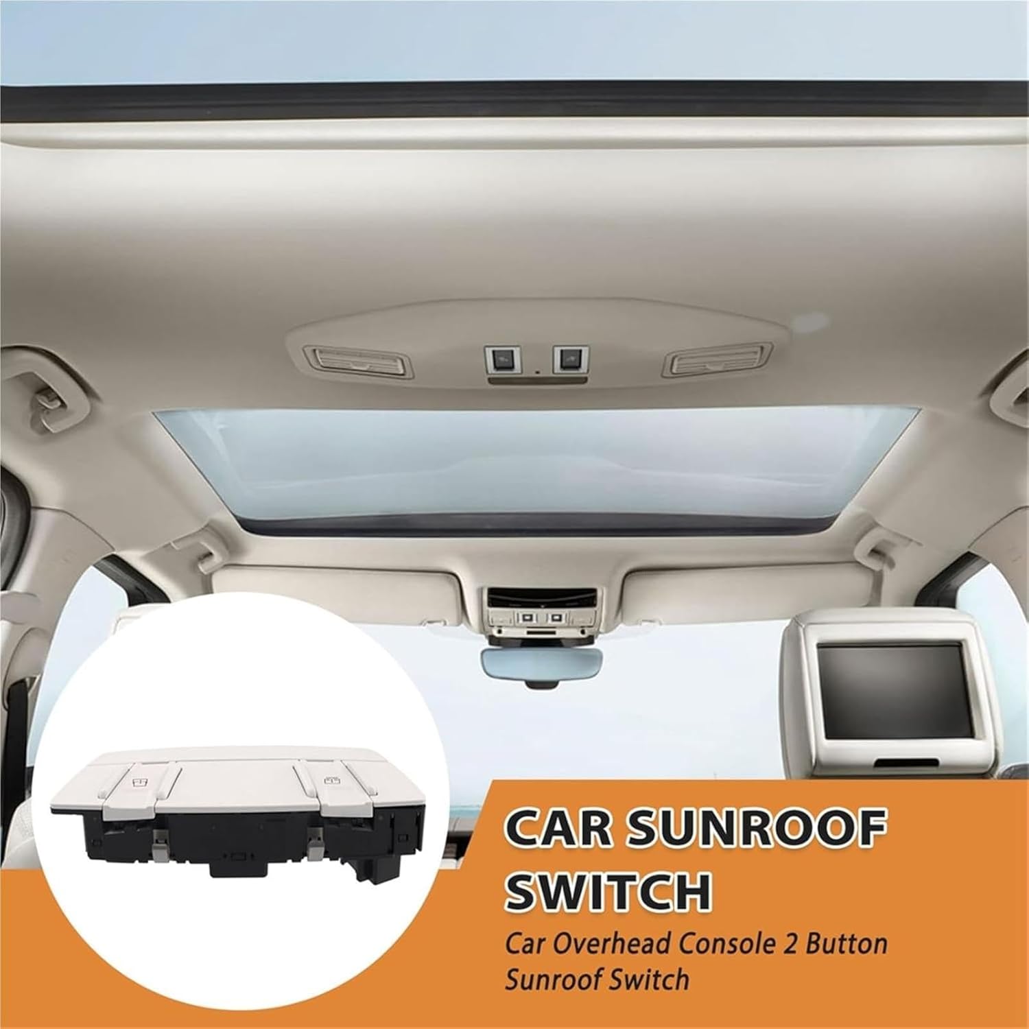Car Sunroof Light Switch for Ford Kuga Escape 2013-2019 Car Overhead Console 2 Button Sunroof Switch CJ5Z-15B691-B CJ5T-13D754-NB
