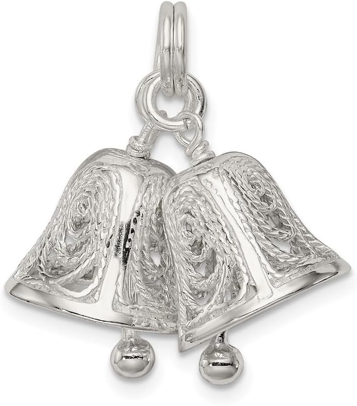 925 Sterling Silver Bells Pendant (L- 20 mm, W- 13 mm)