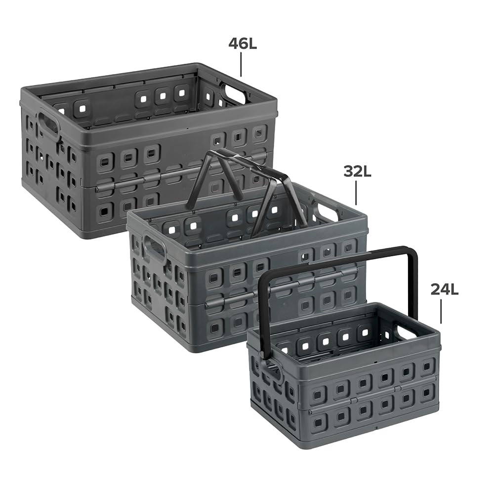 Sunware Square Cassetta Pieghevole in Plastica 24L 43.5x31x21.3cm